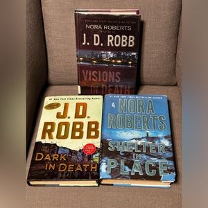 Nora Roberts & two writing as J D Robb bundle of three hardback books